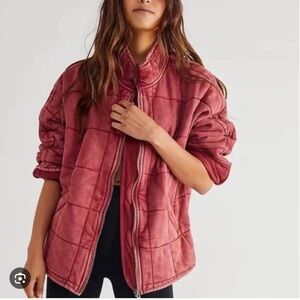 NWT Free People Dolman Quilted Knit Jacket XS cherry juice